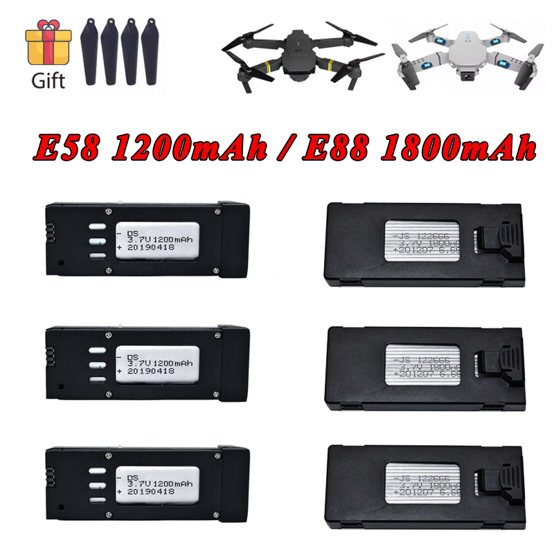 Lyzrc Drone - 3.7V 1200mAh 1800mAh 리포 배터리 (E88