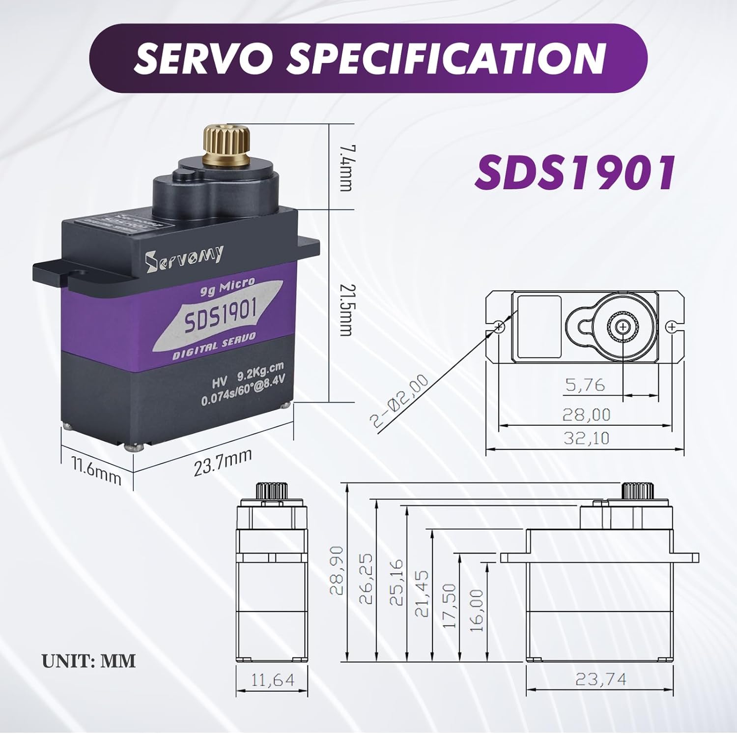 SERVOMY-SDS1901 디지털 9G 마이크로 코어 - Drone And Car 리뷰 및 가격