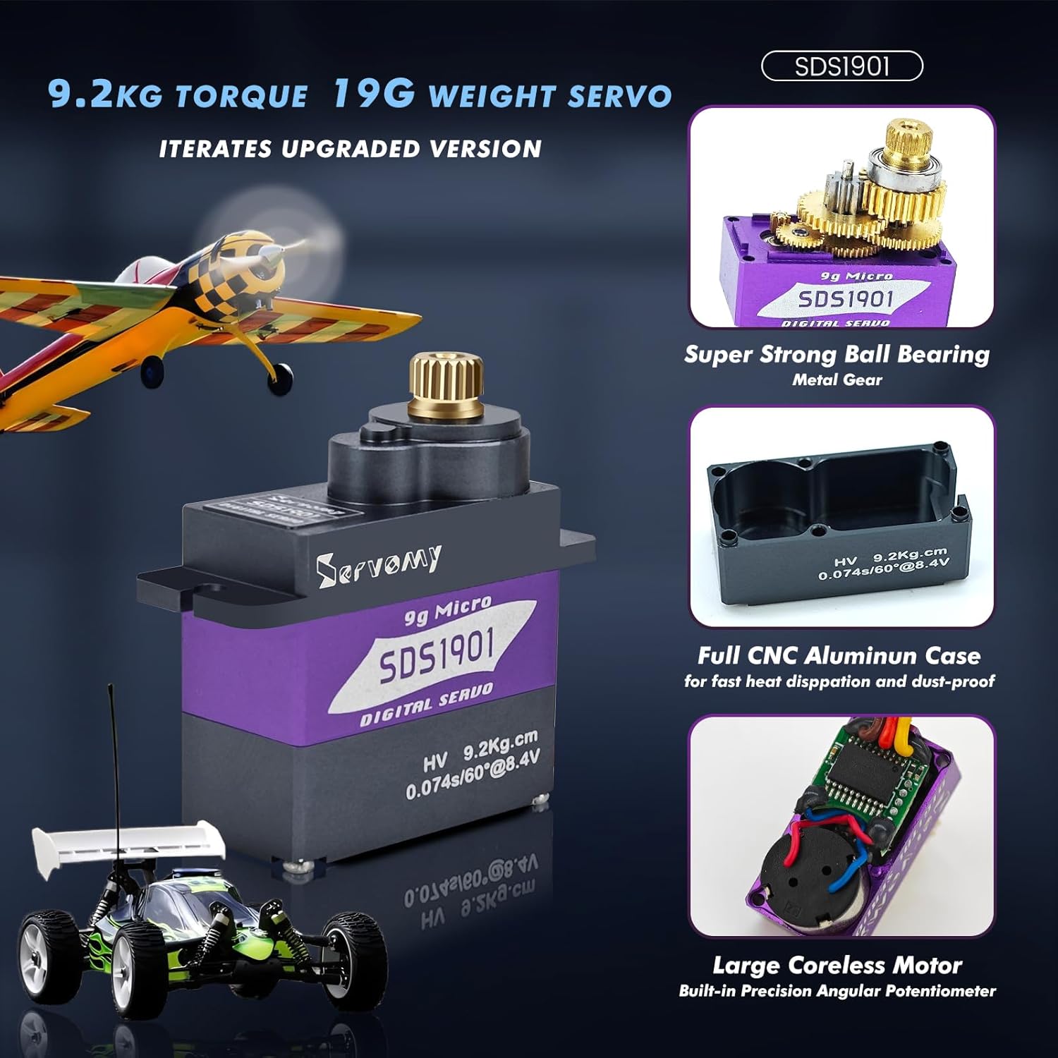 SERVOMY-SDS1901 디지털 9G 마이크로 코어 - Drone And Car 리뷰 및 가격